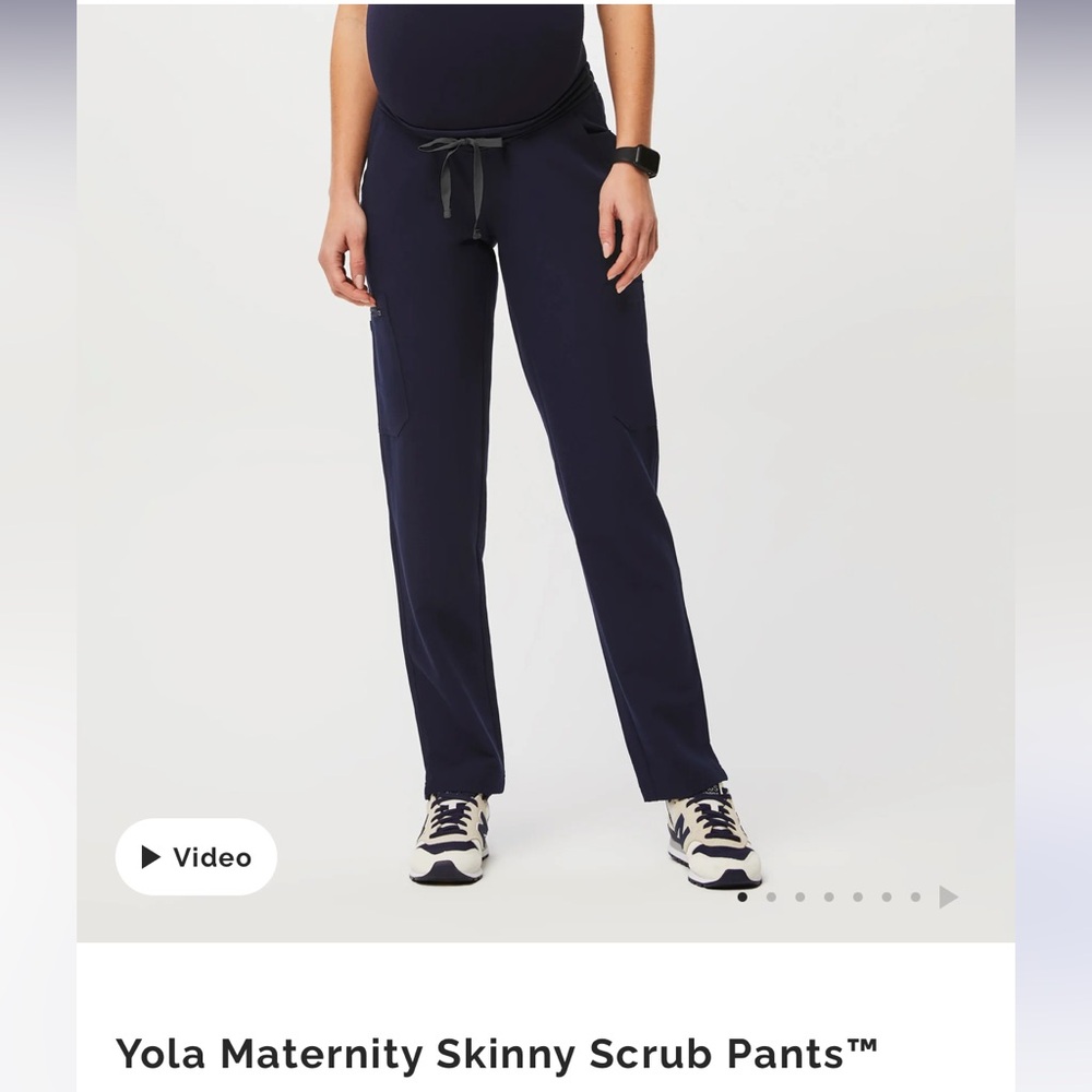 Figs Yola Maternity Skinny Scrub Pants - Navy